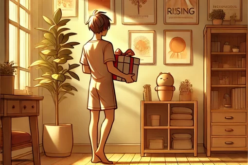 プレゼントをもつ人物イメージ